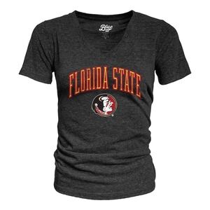 Florida State Seminoles‎ NCAA Womens T Shirt V Neck Tee Top Gray 2XL Blue 84